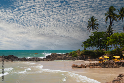 Concha beach at Morro de Pernambuco in Ilheús, Bahia, Brazil.