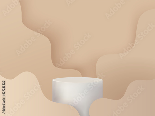 3D rendered podium for your product showcase. Beauty and Fashion product presentation mock up. Vector illustration.