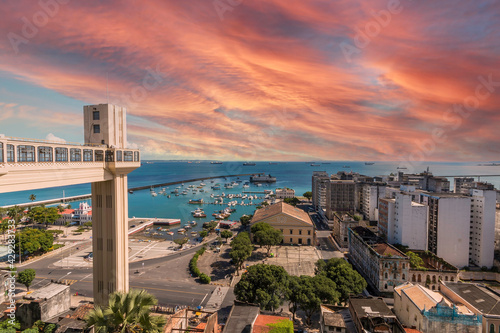 Fotografi View of the Lacerda Elevator in Salvador Bahia Brazil.