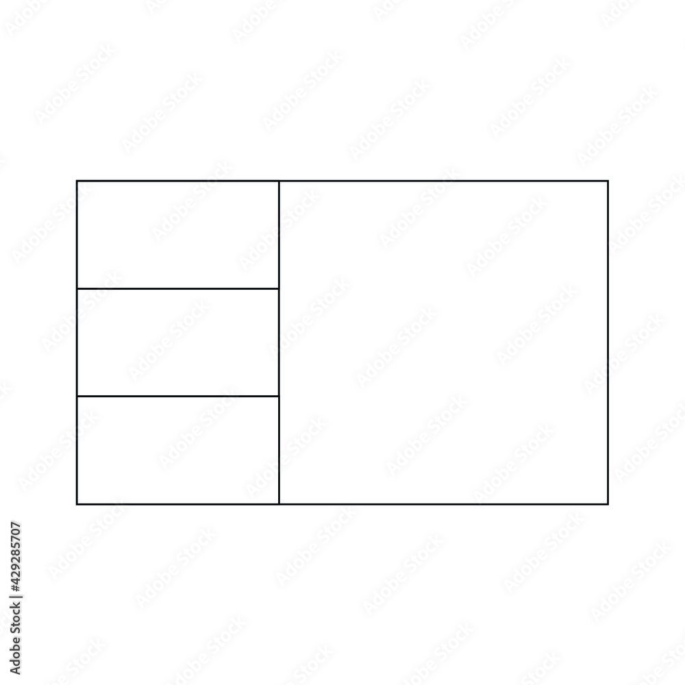Conventional designation of non-mechanical equipment (cart), consisting of rectangles with a black outline on a white background Conventional designation of non-mechanical equipment (cart), consisting of rectangles with a black outline on a white background