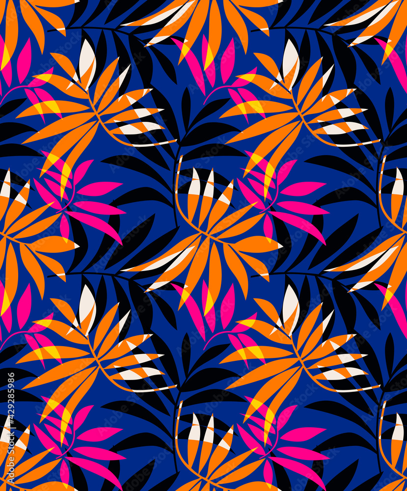 Fototapeta premium Seamless tropical pattern, floral print.