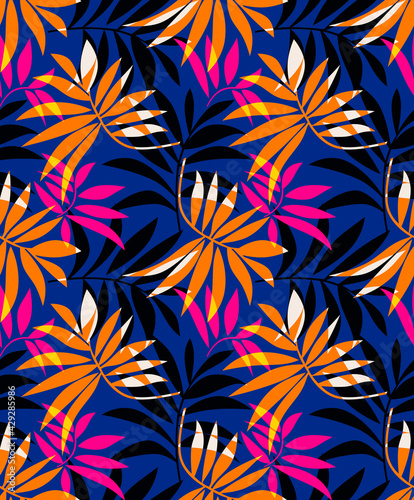 Seamless tropical pattern  floral print.