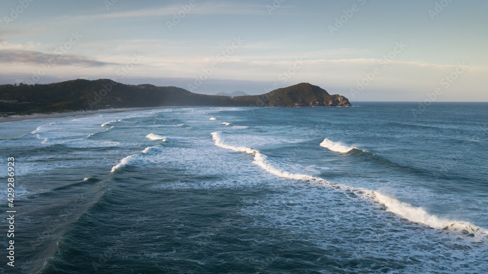 Aerial view of Praia do Rosa, Imbituba, Santa Catarina, Brazil.