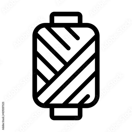 Spool of thread icon in outline style sewing vector icon