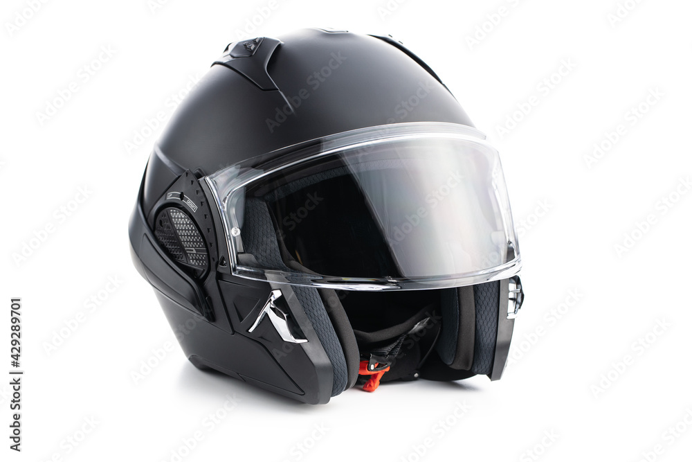 Naklejka premium Black modular motorcycle helmet.