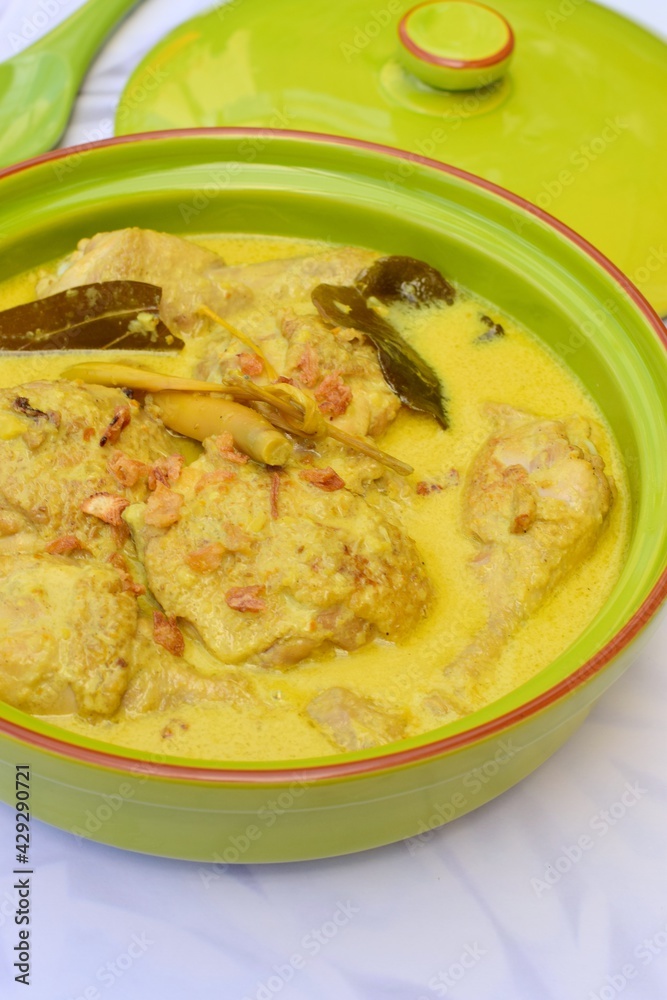 Opor ayam, chicken cooked in coconut milk from Indonesia, from Central Java. Popular dish for lebaran or Eid al-Fitr