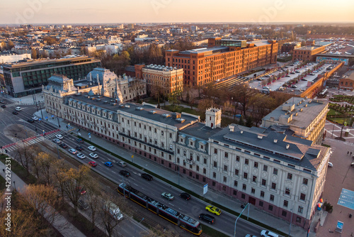 Łódź, Poland- view of the Poznański Palace.