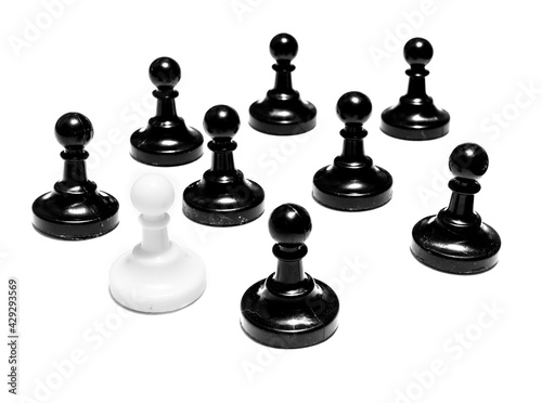 chess pieces isolated on white