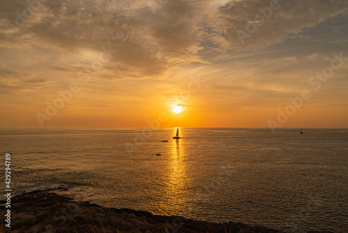 Beautiful sunset from viewpoint, Promthep Cape.