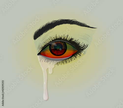 colored eye crying