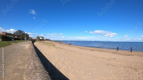 Beach in Town Musselburgh, Scotland, Timelapse view photo