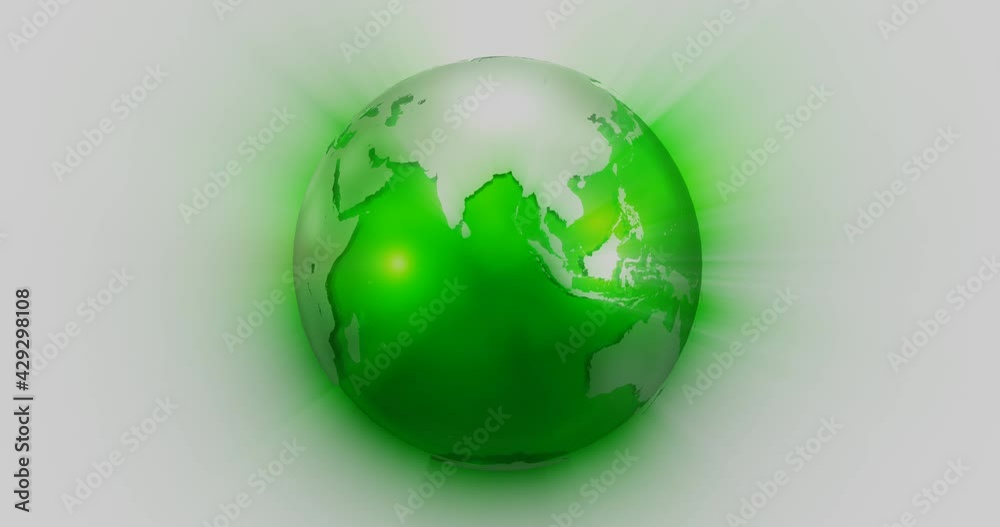 Green 3D CG earth with rays rotating, loopable Green 3D CG earth with rays rotating, loopable