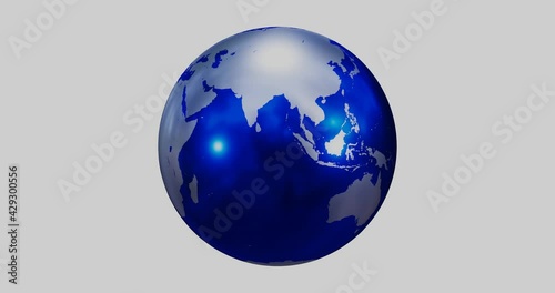 Blue 3D CG earth rotating, loopable