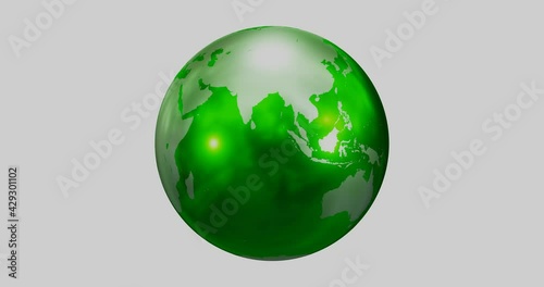 Green 3D CG earth rotating, loopable