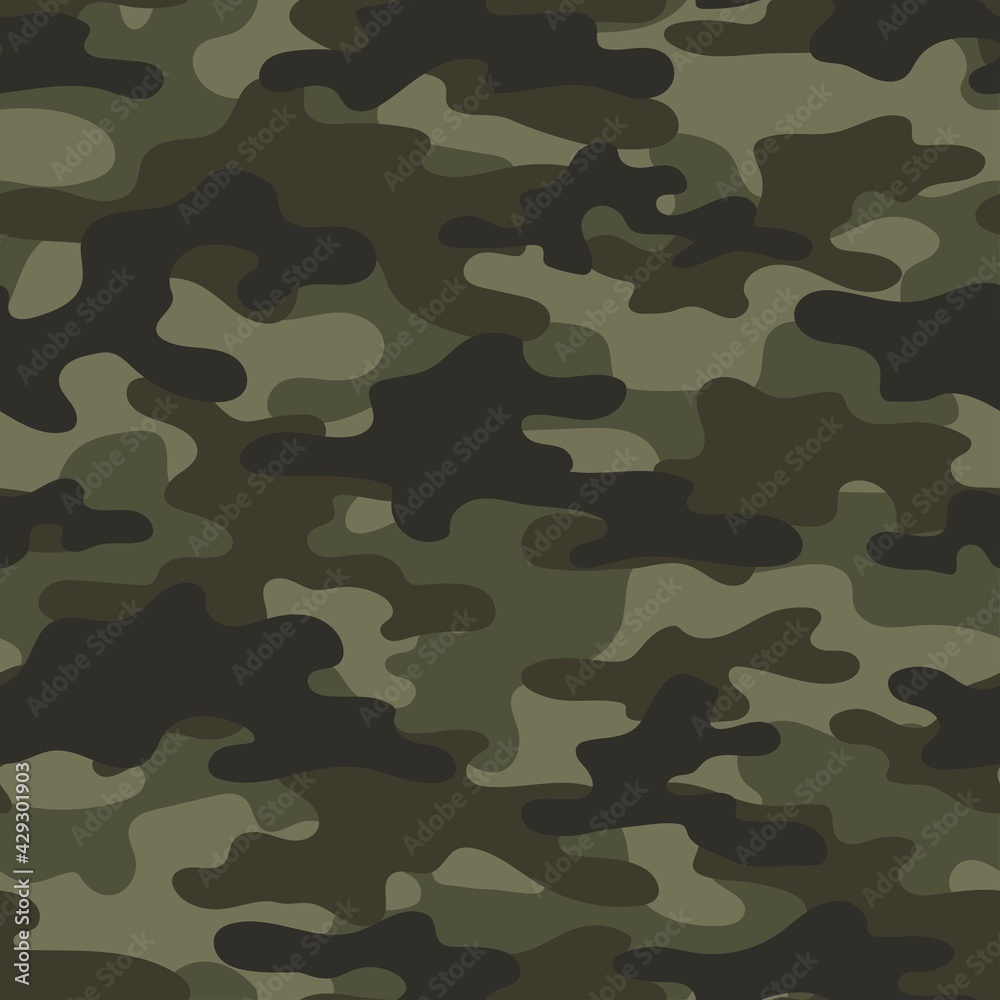 military camouflage. vector green seamless print. army camouflage for clothing or printing