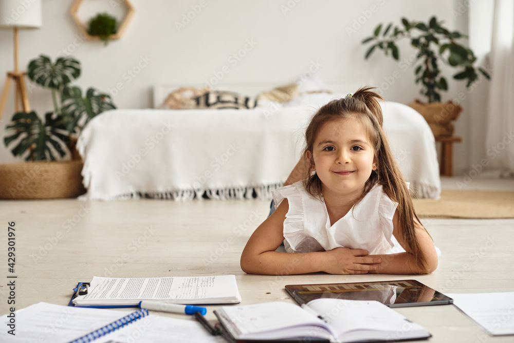 schoolgirl teaches lessons at home during quarantine schoolgirl teaches lessons at home during quarantine