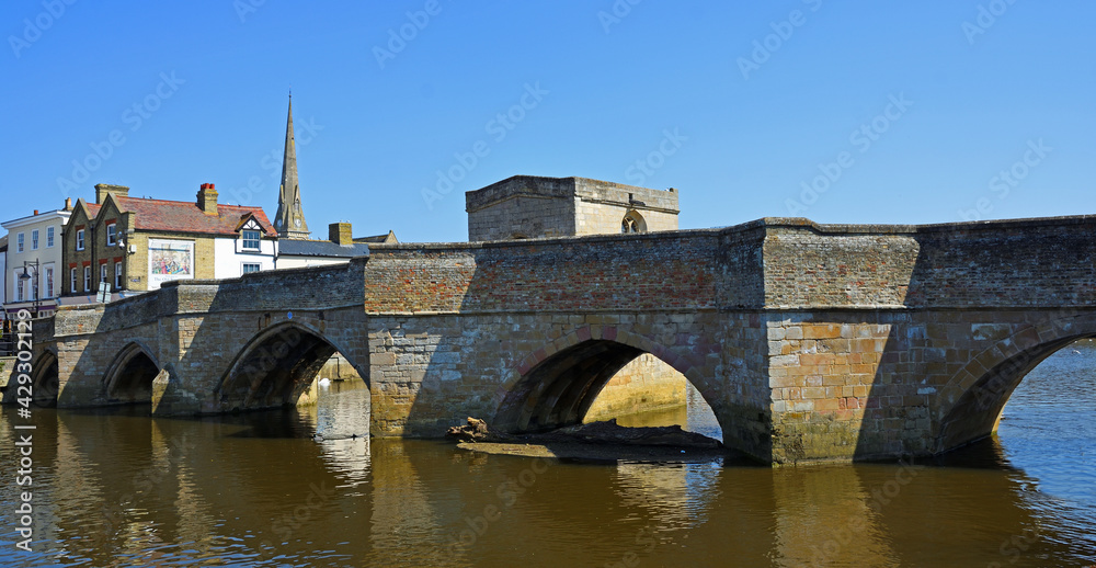Historic Bridge Over the River Ouse at St Ives Cambridgeshire