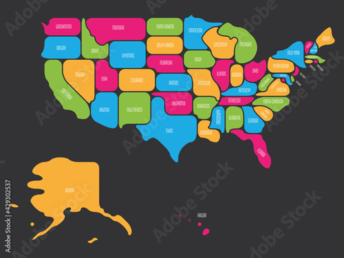 Simplified smooth map of USA