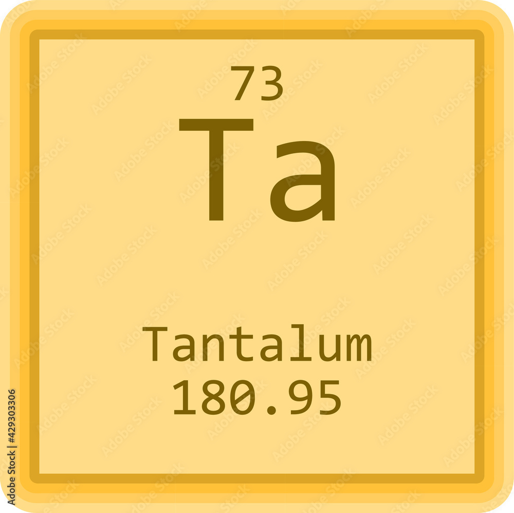 Ta Tantalum Transition metal Chemical Element Periodic Table. Square