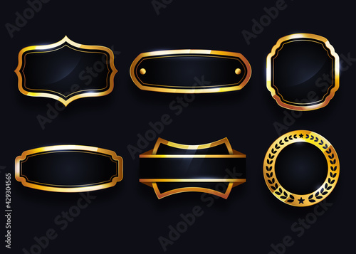 Luxury golden badge set design