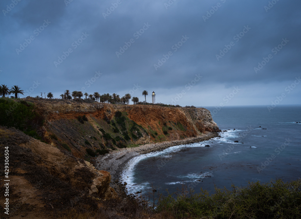 view of the san vicente lighthouse on the pacific coast.