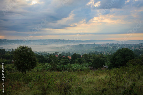 Masaka rural area view by early summer morning, Uganda