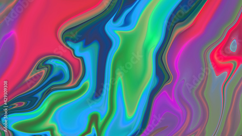 Abstract neon multicolored liquid background