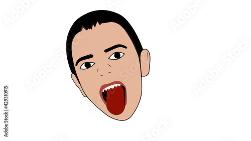 cara de niño mostrando la lengua, fondo transparente