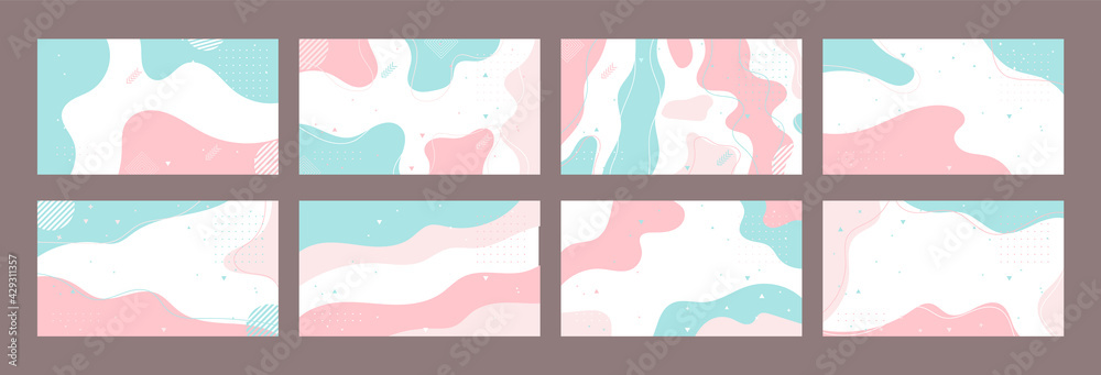 Beautiful pastel social media banner template with minimal abstract ...