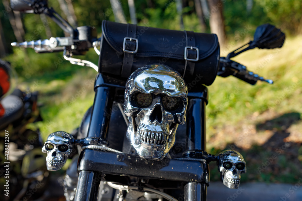 motorcycle with a skull