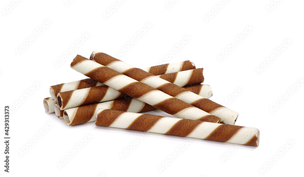 Chocolate Wafer Sticks Isolated On White Background Stock Photo Adobe