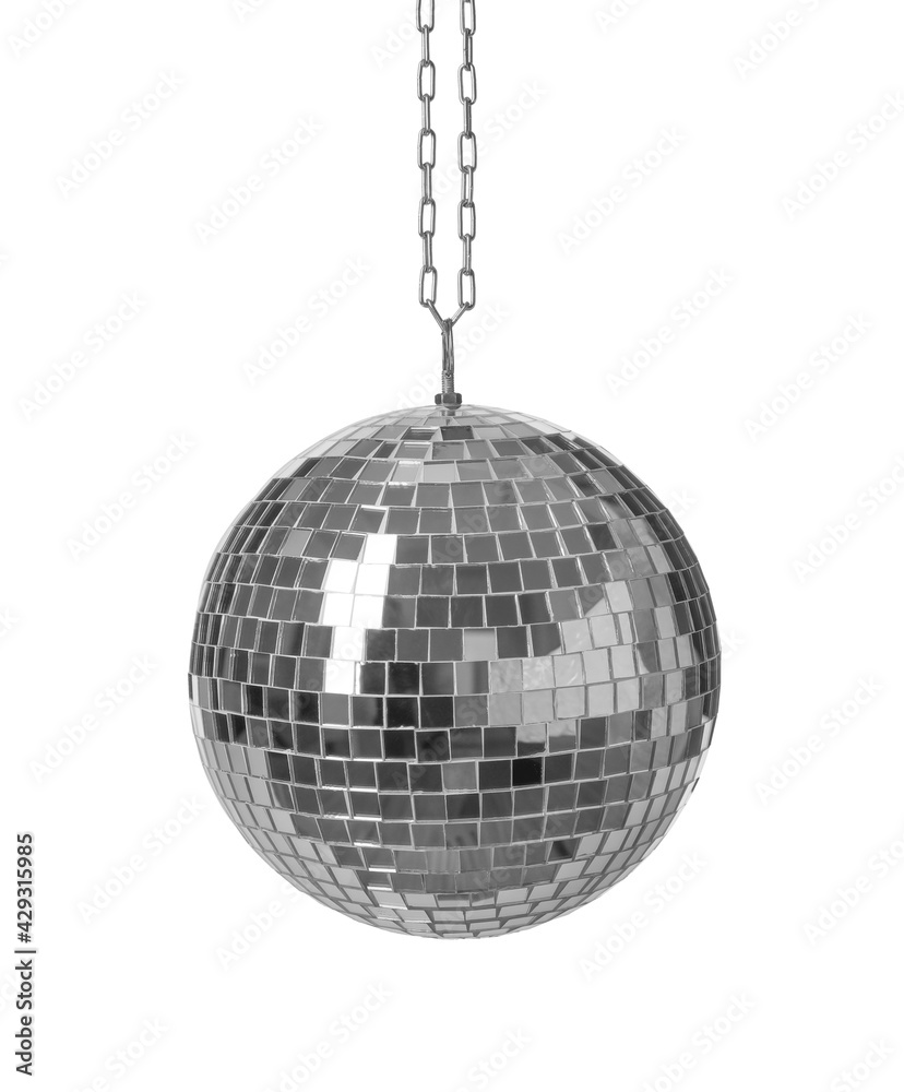 Obraz premium Bright shiny disco ball isolated on white