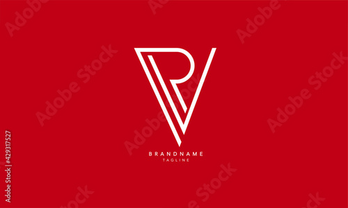 Alphabet letters Initials Monogram logo RV, VR, R and V