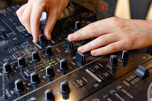dj mixing music in club