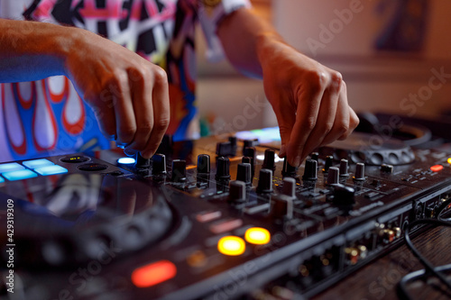 dj mixing music in club