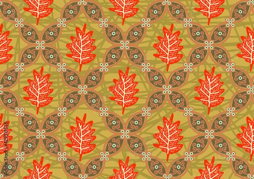 Indonesian batik motif, Batik is a technique of wax-resist dyeing applied to whole cloth, or cloth made using this technique originated from Indonesia. EPS 10
