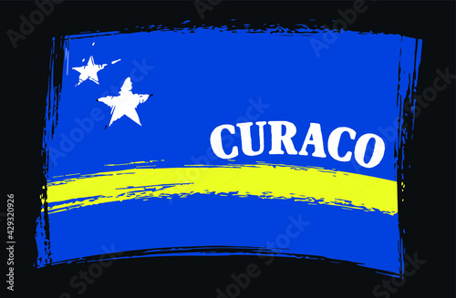 Grunge curaco flag. Vector flag of CURACO  photo