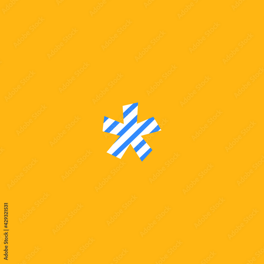 Fototapeta premium asterisk symbol, blue and white lines editable vector