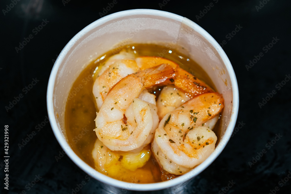 Shrimp dinner with butter seasoning oil Shrimp dinner with butter seasoning oil
