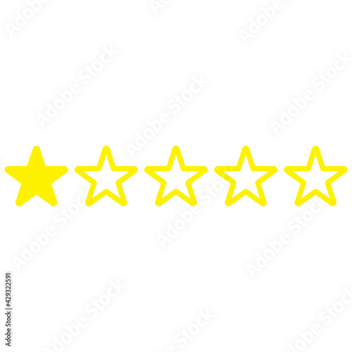 one star rating icon vector