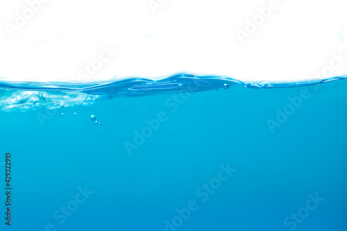 Water drop surface moving wave isolated background