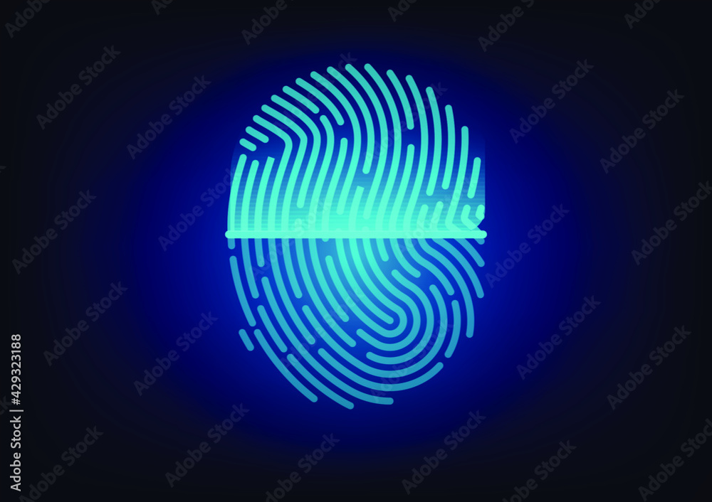 Vector illustration of fingerprint scanning used for advertisement editing