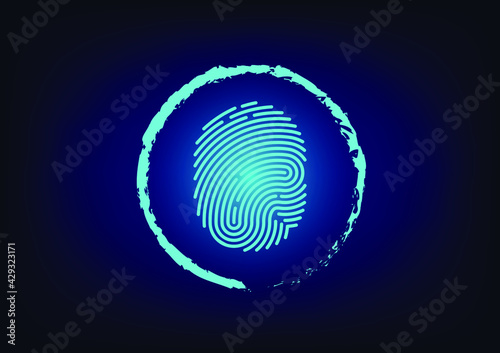 Vector illustration of fingerprint scanning used for advertisement editing