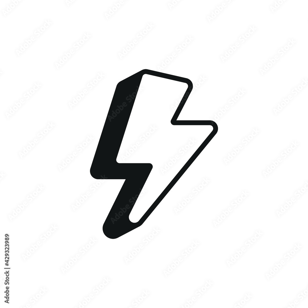 Lightning Icon Vector Illustration in Glyph Style for Any Purpose Lightning Icon Vector Illustration in Glyph Style for Any Purpose