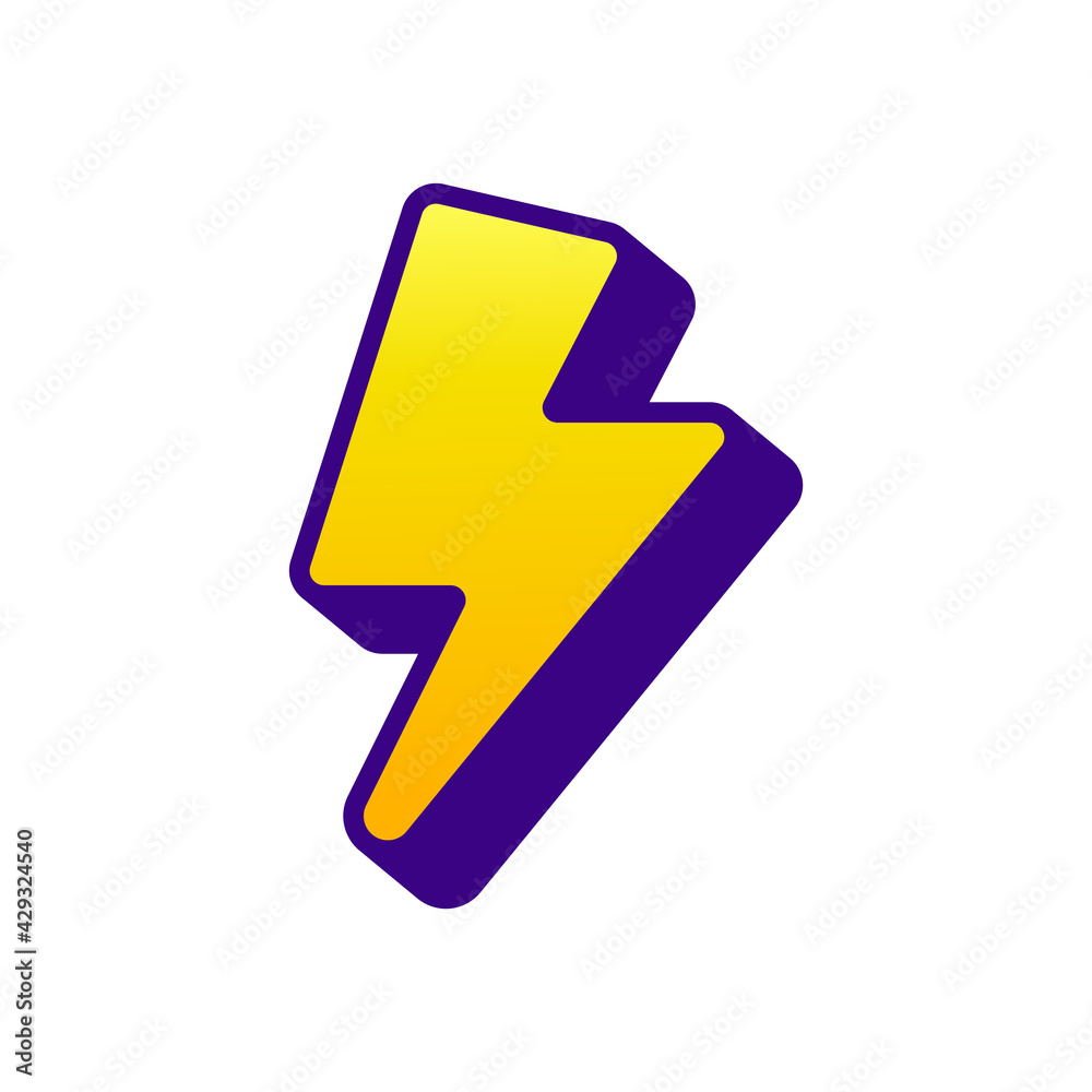Lightning Icon Vector Illustration in Glyph Style for Any Purpose Lightning Icon Vector Illustration in Glyph Style for Any Purpose