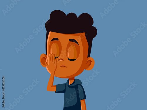 Facepalm Little African Boy Feeling Disappointed