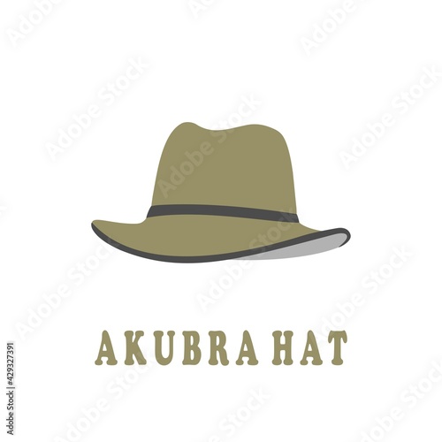 akubra hat unique isolated flat vector illustration