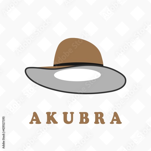 akubra local australian hat flat vector design