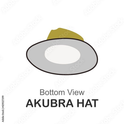 bottom view of akubra hat simple vector illustration