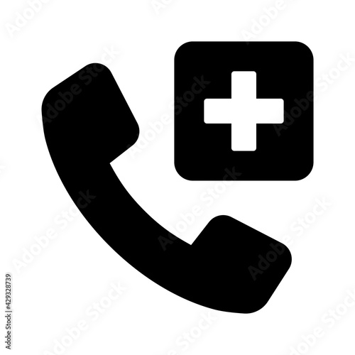 Ambulance emergency call phone warning vector.